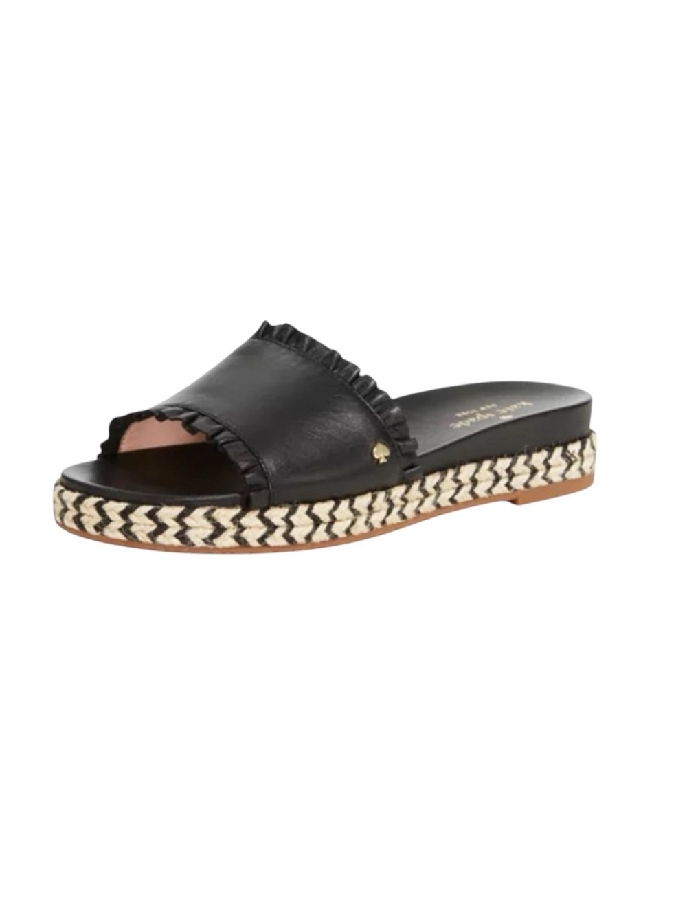 Kate Spade Zahara Black Leather Slide Sandals - Size 8.5